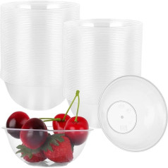 ASelected 50 Stück Kunststoffschalen 190 ml transparente Hartplastikschalen für Partys, kleine Kunststoffschalen, wiederverwendbare Kunststoff-Dessertschalen, Picknick-Schalen