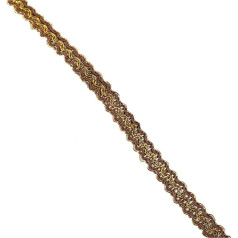 Blausky 12 m Fabric Lace, Coloured Lace, Lace Border, Trim Ribbon, Embroidery Lace Trim, Decorative Ribbon, Sewing Accessories, Decorative Tape, for DIY, Sewing, Craft, Sofa Cushion, Brown C