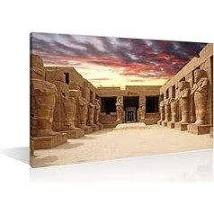 Ancient Egypt Architecture Bathroom Decor Wall Art 1 Piece Antique Ruins of Karnak Temple in Luxor Pictures Black White Wall Art Posters and Prints, Ready to Hang (12
