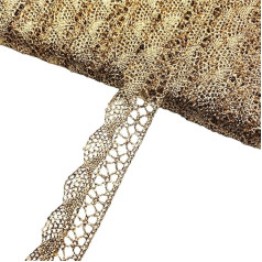 Whakano 2 Yards Spitzenborte Spitzenband,Dekoband,Verzierung Spitzenbesatz,Band für DIY Nähen Handwerk,Kleidung,Hochzeitskleid,Blumensträuße,Kopfbedeckung,Vorhänge Dekoration,B,breit 2cm,Dunkelgold