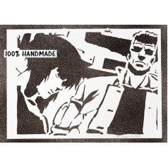 moreno-mata Real Handmade Graffiti Ghost in the... Manga and Anime Aesthetic Poster & Art Prints Poster Handmade Decorative Wall Picture Wall Decoration Gifts for Men and Women