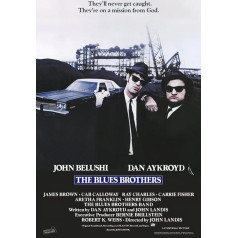 ES Blues Brothers Poster | Dan Akroyd, John Belushi | They'll Never Get Caught. They're on a Mission from God | Movie Poster with Quote | For Collectors & Music Fans | 61 x 91.5 cm