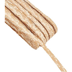 FINGERINSPIRE 48 m Wheat Straw Ribbon for Hat Making, 7 - 8 mm Wide Millinery Hat Straw Braiding Tape Blanched Almond Colour Natural Wheat Straw Hat Making DIY Craft Accessories