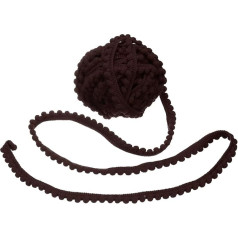 QUARKZMAN 10 Yards Pom Pom Trim Ribbon, 0.5 Inch Wide Dark Brown Pom Pom Ball Fringe Trim Sewing Fringe Fabric Trim Ribbon for DIY Crafts Curtain Clothes Pillow Home Decoration