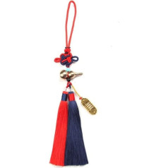 1 Piece Knot Tassel Fringe Embellishment DIY Clothes Sewing Fabric Pendant Decorative Car Key Bag Tassels Curtains Home Decoration Accessories, Red, Navy, 33cm