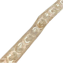 4.5cm x 3 Yards Vintage Jacquardband,Dekoband Zierband Breit Boho Woven Trim Ethnische Blumenband Gewebte Bordüre mit Blumenmuster für Heimwerker Nähen Kleidung Accessoires,Braun