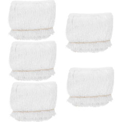 SEWACC 5 Rollen Schnurrbart Fransenbesatz Für Sofakissen Vorhang Unten Fransenbesatz Gardinenfransen Sofa-quastenbesatz Spitzenbesatz Zum Nähen Quastenbesatz Für Kleid Weiß Polyester