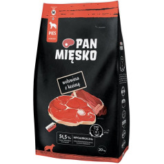 Pan liellopa un kazas gaļa (pieaugušajiem) kraukšķi m - sausā barība suņiem - 20kg