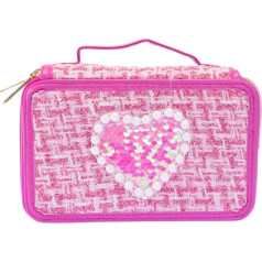 Nice Tvīda spalvas penālis 3 līmeņi tumši rozā krāsā