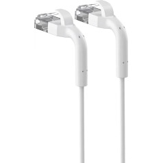 Patchcord cat.6 u/ftp 1gbps vara vītā pāra tīkla kabelis, ar dalītiem galiem, 0,5 m, balts