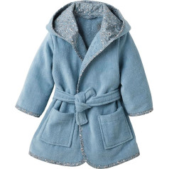 Vertbaudet Baby Bathrobe India Flower Oeko-Tex Blue Printed 80, Printed in blue