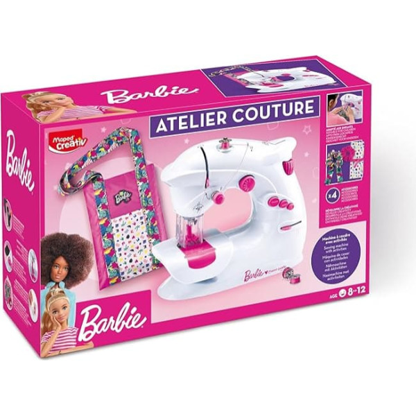 Maped Creative Design Studio Including Sewing Machine Complete Set for Beginners with Safety System from 8 Years Barbie