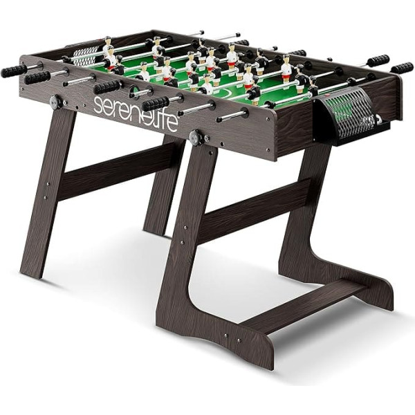 Serenelife Table Football Children & Adults - Foldable Football Table with 4 Balls & Weighted Football Figures - Table Football with Steel Poles, Children & Adults for Home & Playroom