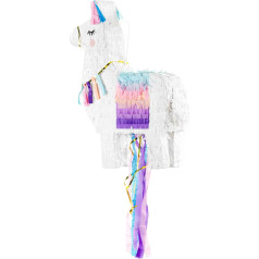 PartyDeco Piñata 41 x 49.5 x 10 cm Llama - Party Decoration for Filling - Pinata - Llama White