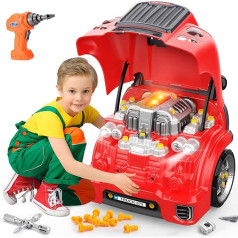 Naxudcoo Toy for 3-12 Years Old Boys Girls, Detachable Toy Large Truck Motor with Sound & Light, Car Toy for 3-9 Years Children, Gift for 3-8 Old Boys