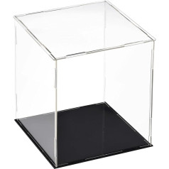 TOP-VIGOR Clear Acrylic Display Case, 25 x 25 x 30 cm, Assemble, Dustproof Protection, Countertop Box, Display Case, Cube, Collectibles, Showbox for Figures, Toys, Home Storage