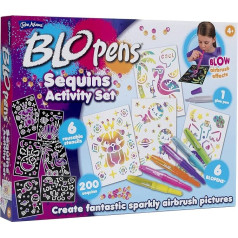 John Adams , BLOPENS Sequins Activity Set: Create Fantastic Sparkly Airbrush Pictures with Sequins, Arts & Crafts, Ages 4+