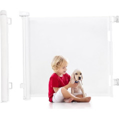 Tiita Stair Safety Gate, Extendable 0-140 cm, Expandable Door Safety Gate for Babies and Pets, Children's Stair Safety Gate, Suitable for Stairs, Doors, Balconies, White