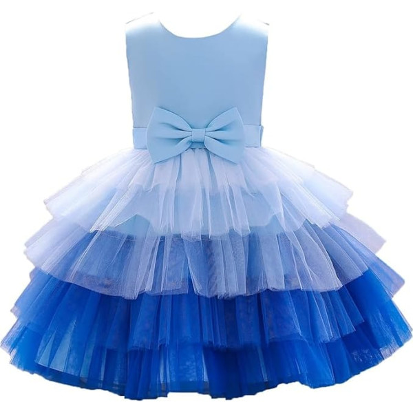 Flower Baby Girl Lace Dress Toddler Tulle Sleeveless Bow Princess Party Wedding Pageant Bridesmaid (0-6T)