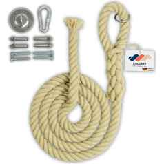 High Quality Children's Climbing Rope Set with Ceiling Mount (Set with Eye Splice & Ceiling Hook + Screws 3 Metres)