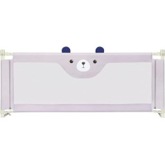 HUOLE Bed Rail Baby Bed Guard with Height Adjustable Cot Rail for Cot, Parent Beds & All Mattresses Solid Wood Beds, 200 x 100 x 26 cm - Little Bear - Grey