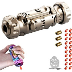GLHYUOP Alloy Anti-Stress Toy, Twist Decompress EDC Soft Bullet Guns Toy Multiple Playing Options + 20 Soft Bullet and Mini Steel Disc Startable Anti-Stress Toy