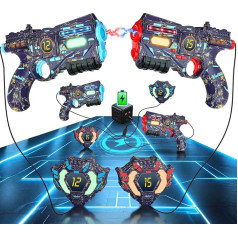VATOS Rechargeable Laser Tag Set with 2 Guns and 2 Vests - Infrared Real Time Data SYNC Laser Tag Gun with Luminous Light, Lazer Day Game for Adults Boys Girls from 6-12 Years