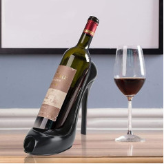 Ausla High Heel Shaped Single Bottle Wine Rack, Resin Wine Bottle Holder, Decorative Bottle Stand for Kitchen Salon and Bar, Black