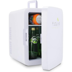 Mini Fridge 10 L / 11 Can, Table Fridge Small Cool Box with Cooling and Warming Function, AC 220 V House/DC 12 V Car, Quiet for Car, Office, Bedroom, Garden, Picnic, Travel, Tent Site