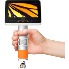 MX2-A Digital Microscope 100-1600X with 4.3-inch 1080P LCD Screen, MatataStudio Portable Microscope for Kids Adults, Wireless USB Educational Microscopes for Kids 8-12