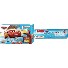 Carrera First Disney Pixar Cars - Race of Friends Car Racing Track I 2.4 m Race Track I 2 Remote Controlled Cars with Lightning McQueen & Cruz Ramirez & 20067001 First Extension Set One Fits All