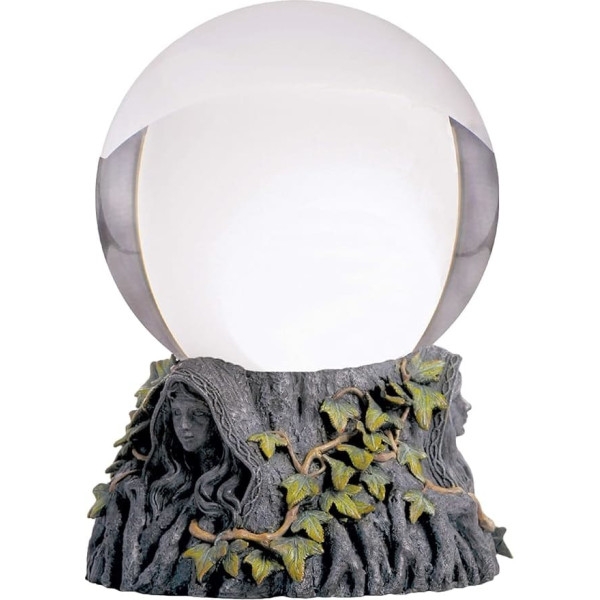 Nemesis Now Maiden Mother Crone Crystal Ball Holder and Crystal Ball, 24 cm, Grey