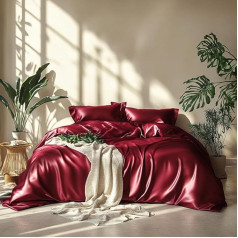 Lanqinglv Set of 2 Satin Pillow Case Covers, 40 x 80 cm, Dark Green, Jacquard, Floral Pattern
