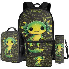 Dngkaoje 4 in 1 Kids Girls Boys School Bag Set Lunch Box Pencil Case Water Bottle Cover