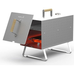 barbecook Otto 2.0 Electric Smoker for Hot Smoking, Stainless Steel, 26 x 26 x 47 cm