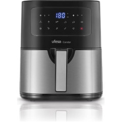 Ufesa Condor Hot Air Fryer, 4.5 L, Stainless Steel, 10 Programmes, 1600 W, Digital, Timer, Temperature 80ºC - 200ºC, BPA and PFOA Free, Non-Stick Tray and Container