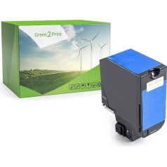 Green2Print Toner Cyan 3000 Pages Replaces Lexmark 74C20C0, 74C20CE Suitable for Lexmark CX725DE, CX725DHE, CX725DTHE, CX725, CS720DE, CS720DTE, CS720, CS725DE, CS725DTE, CS725