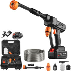 Mobile Battery Pressure Washer, 60 Bar Portable Pressure Washer, 48 V 600 W Mobile High Pressure Washer, Cordless Portable Mini High Pressure Cleaning Battery, High Pressure Cleaner for Car Washing