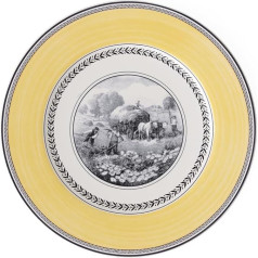 Villeroy & Boch Audun Ferme Underplates, 30 cm, Premium Porcelain, White/Grey/Yellow