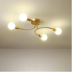 niuniaj Ceiling Light Vintage 4 Bulbs Sputnik Industrial Ceiling Light Retro Chandelier, Compatible with E27 LED, CFL and Edison Lamp, Ceiling Lamp Chandelier for Living Room, Dining Room, Kitchen