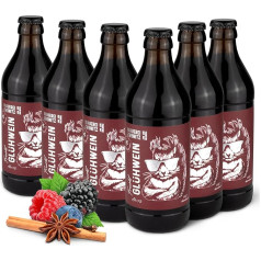 Brauerei Zwönitz Frucht Glühwein klein 6 x 330 ml/Glühwein rot aus Himbeeren, Heidelbeeren und Kirschen in schicker Flasche – Geschenkidee/kleine Glühweinflaschen/Fruchtwein