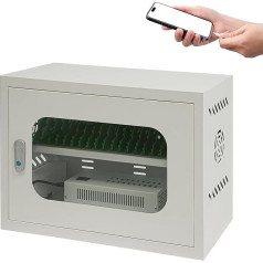 AXGCAA 20 Handy-Ladestationen, Wandmontierter Handy- und Tablet-Ladeschrank mit Schloss, Handy-Aufbewahrungsbox mit Fenstern aus gehärtetem Glass, für Schulen, Flughäfen, Büros