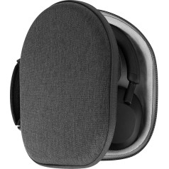Geekria Shield Headphone Case Compatible with Sony WH-1000XM5/WH-1000XM4/CH710/CH520 Replacement Hard Shell Travel Carrying Case with Cable Storage - Dark Grey