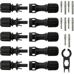 OSXCAUES 1500VDC 5 Pairs Male Female Solar Plug with 1 Piece Socket Wrench