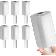 Schrumpffolie mit Griff, 12,7 cm x 300 m Rolle, 80 Gauge, transparent, 6 Stück