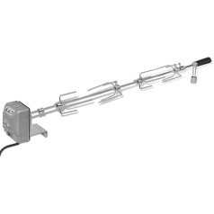 IKAYAA Barbecue Skewer with Stainless Steel Motor, Rotisserie Skewer for Gas Grill, Includes 2 Meat Forks, Rotisserie Rotisserie Rotisserie Skewer, Adjustable Stand, 1000 mm Type 2