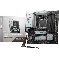 MSI B650M Gaming Plus WiFi Motherboard, mATX - Supports Ryzen 9000, 8000 & 7000 Processors, AM5 - DDR5 Memory Boost 7800+ MHz/OC, PCIe 4.0 x16, M.2 Gen4, Wi-Fi 6E