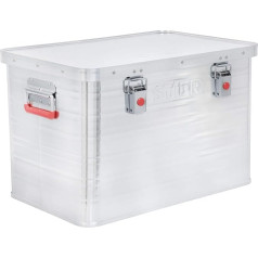 STIER Aluminium box, 65 L aluminium box, dust- and splash-resistant with rubber seal and 2 folding handles