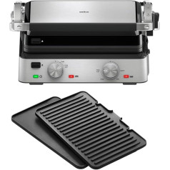 Braun MultiGrill 7 CG7020, 3-in-1 Contact Grill, BBQ & Oven, Large Grill Surface (12 Burgers), 2000 W, 230°, Dishwasher Safe (Plancha & Grill), Grease Tray, Electric Grill Indoor