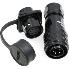 ZBLZGP Waterproof M12 Connector IP67 Push Pull Connector Weipu Panel Connector Industrial Electrical Adapter Male Female SA12 Aviation Cable Connector (5Pin 5A 180V)